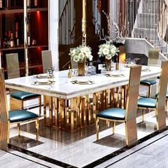 Bàn ăn nhập khẩu mặt đá marble BA0160