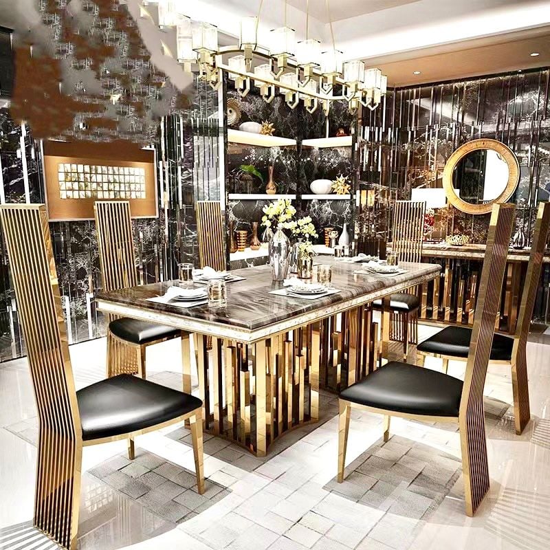 Bàn ăn nhập khẩu mặt đá marble BA0160