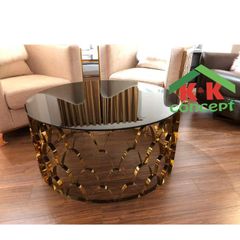 Bàn sofa inox vàng ORTC0002B