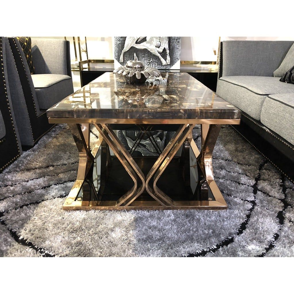 Bàn sofa inox vàng ORTC835