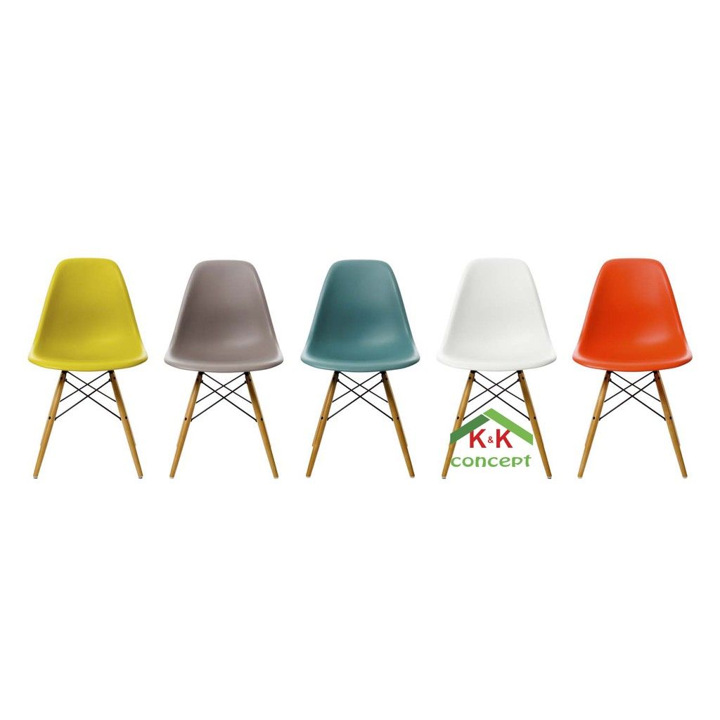 Ghế eames ORTYX-S433 ( mặt nhựa chân gỗ )