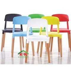 Ghế nhựa d8úc chân gỗ A15