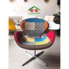 Ghế eames thổ cẩm cánh bướm A24