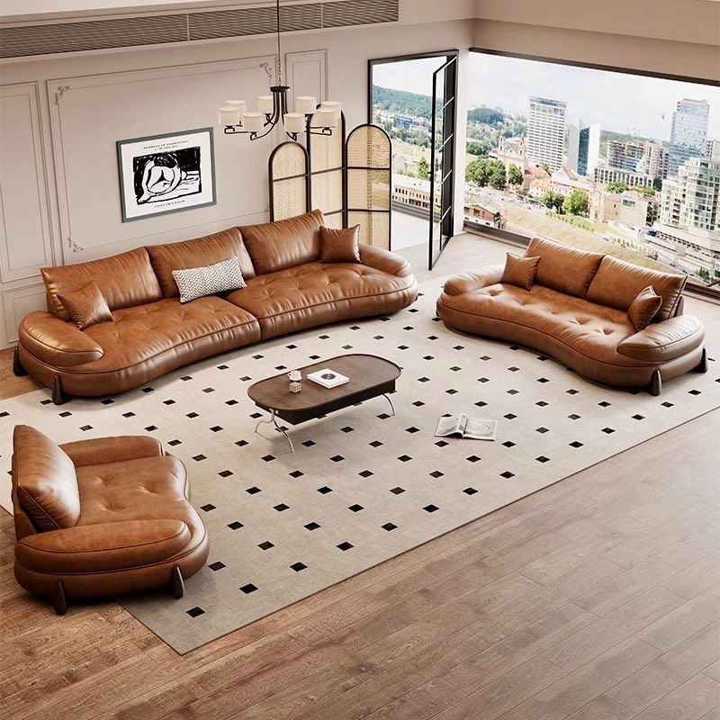 Bộ Sofa da nhập khẩu màu da bò BSF200