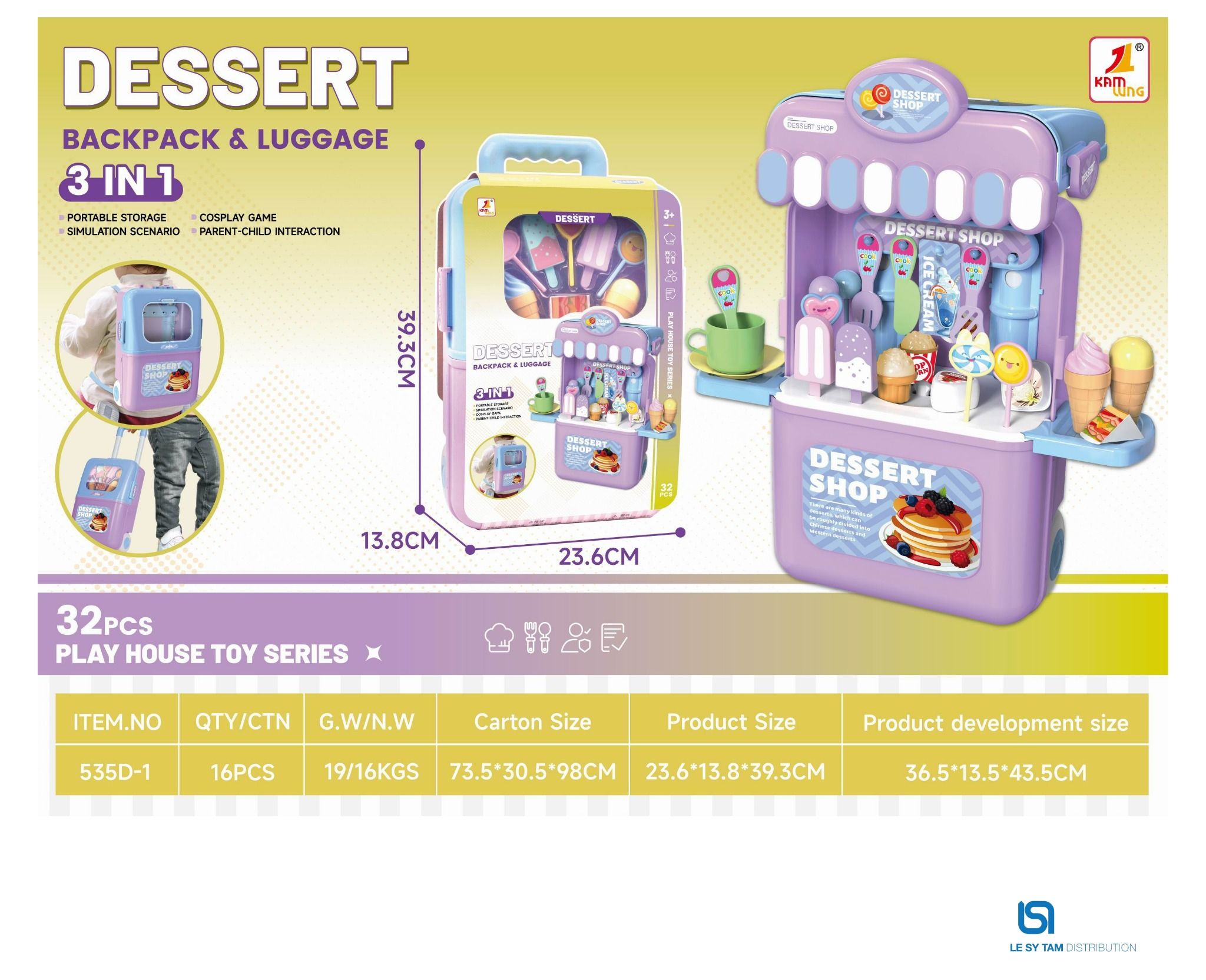  Valy xe kem kéo 535D-1 