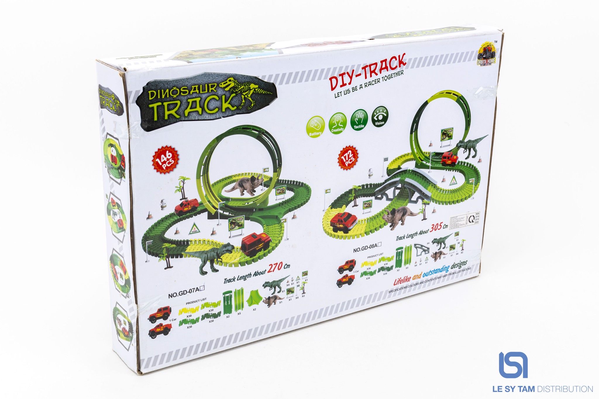  Hộp xe chạy đường ray khủng long GD- 07A 
