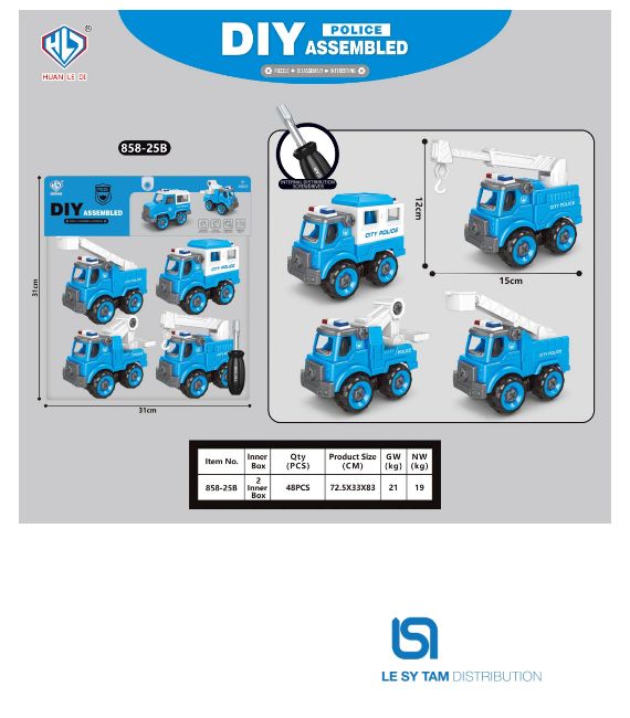  Túi 4 xe cảnh sát 858-25A 