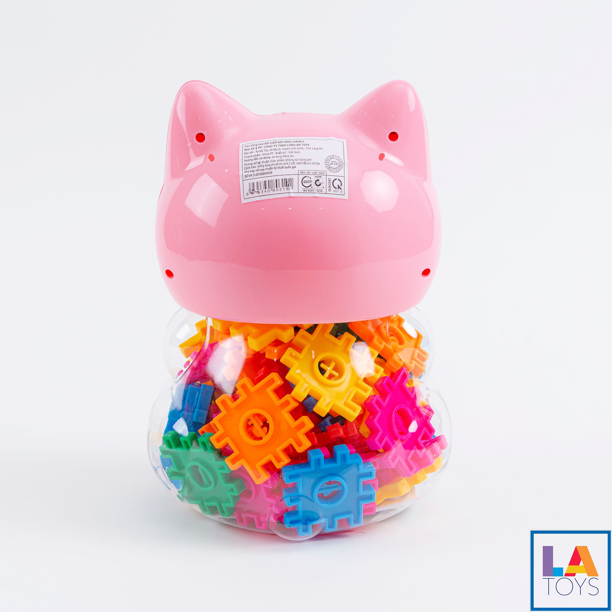  Hũ con thú lớn đựng đồ xếp hình 60 miếng LA4368-3 