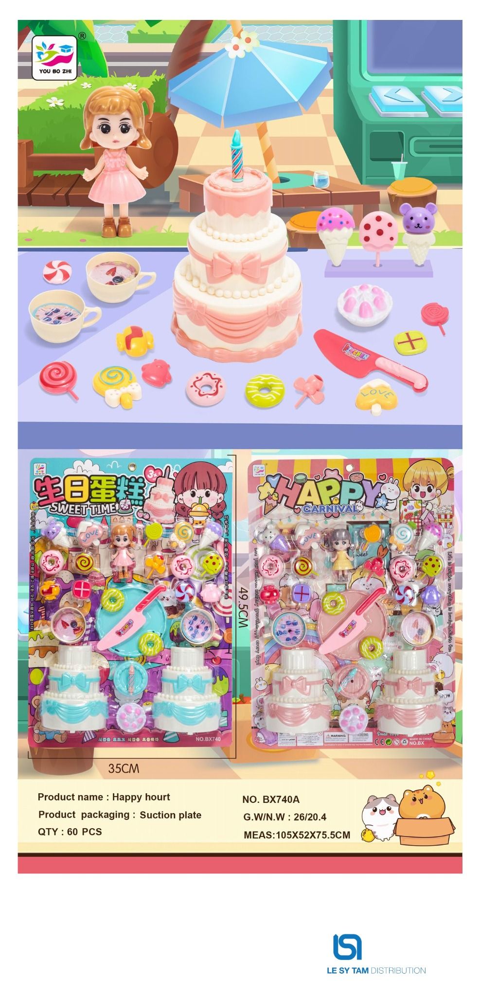  Vỉ bánh sinh nhật BX 740A 