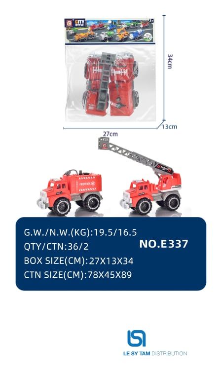  Túi 2 xe cứu hỏa E337 