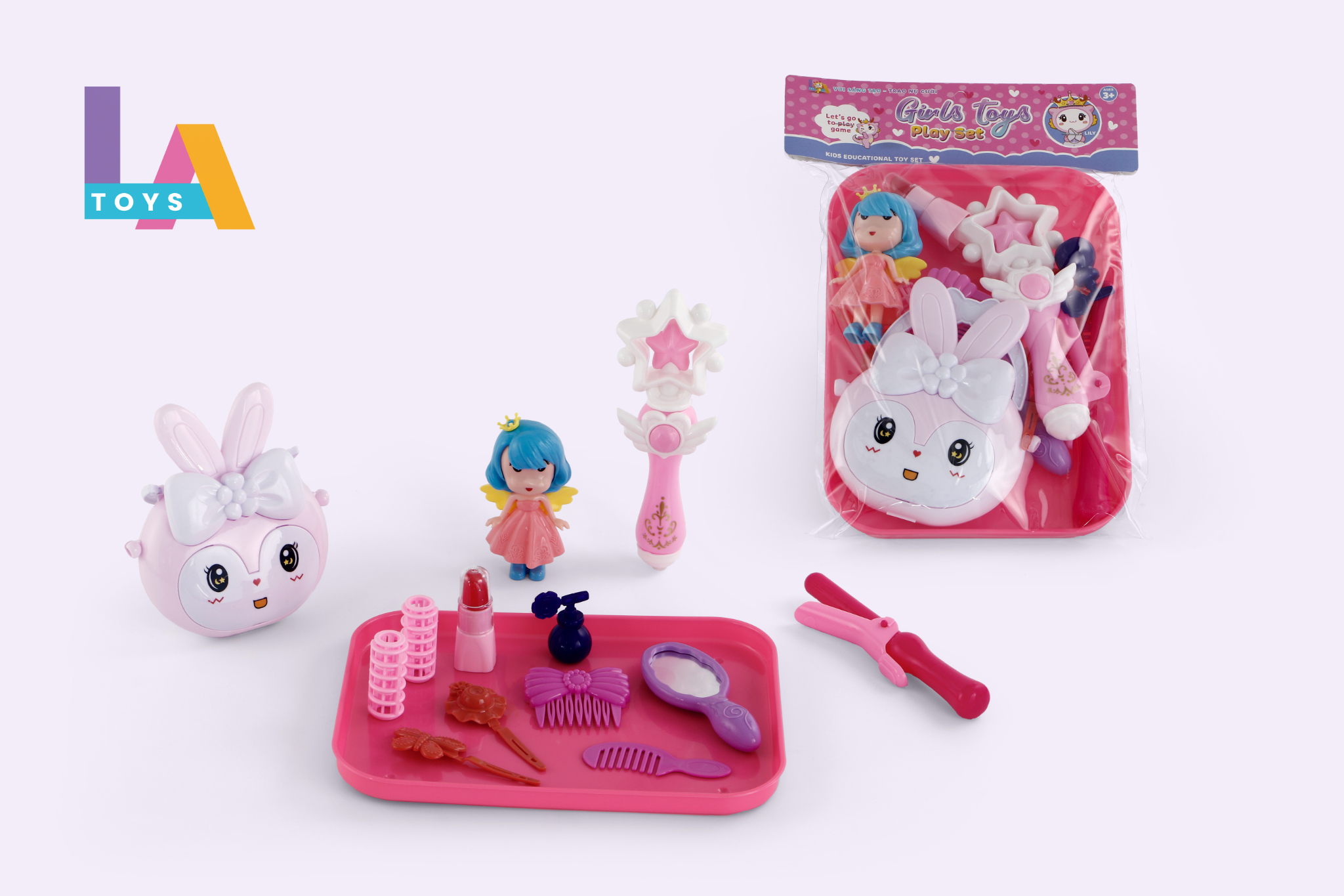  Túi khay đồ trang điểm có túi sách, búp bê LA3368T-4 