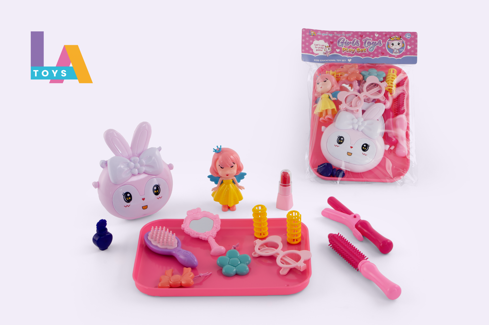  Túi khay đồ trang điểm có túi sách, búp bê LA3368T-1 