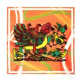  Chicken Flock painting Scarf 90 
