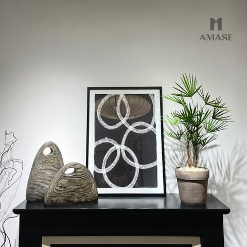 Tranh trừu tượng đen trắng (50x70cm)