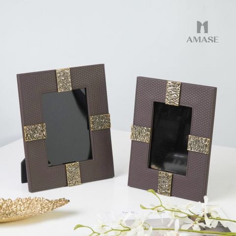 Khung Ảnh Da Dệt - Dark Coffee