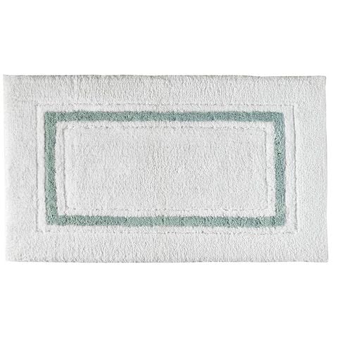 Kassatex -  Thảm nhà tắm Framed Stripe Bath Rugs (viền xanh mint)  FSP-510-WSF (Nhập Mỹ)