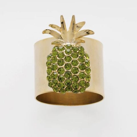 Joanna Buchanan  - Vòng khăn ăn Pineapple napkin rings - Olives (Set 2) (Nhập Mỹ)