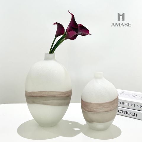 Lọ thủy tinh trắng sữa phối màu