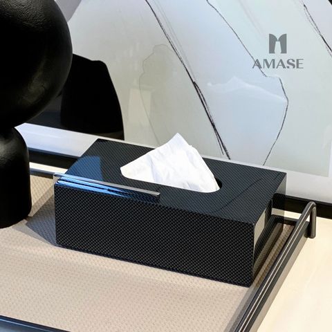 Hộp Đựng Khăn Giấy Màu Xám Phối Thanh Kim Loại Hiện Đại - Màu xám