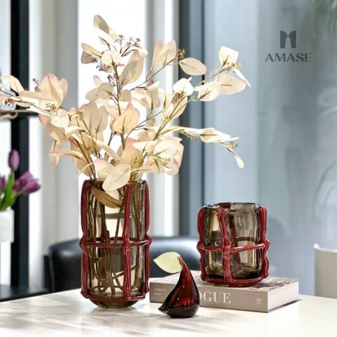 Lọ Hoa Thủy Tinh Họa Tiết Dây