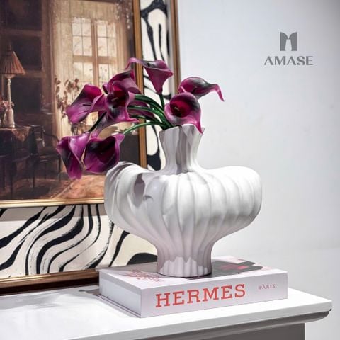 Lọ Hoa Gốm Trắng