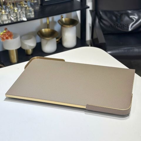 Khay Da Trang Trí Màu Light Brown Viền Vàng