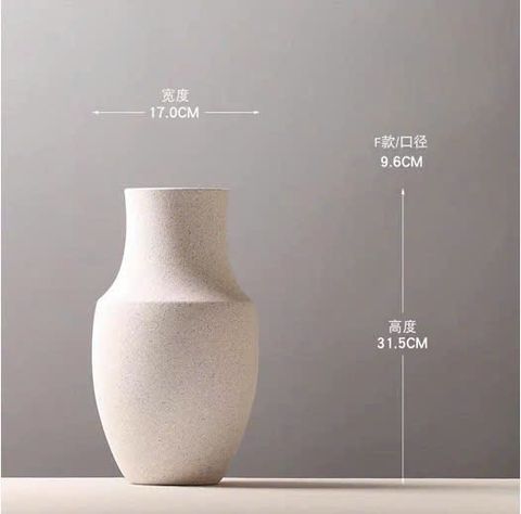 Lọ hoa gốm phong cách mộc màu trắng hiện đại ACV07