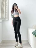  HQJeans Quần legging đen chất kaki siêu co giãn lưng siêu cao ôm dáng đơn giãn dễ mang HQ142 