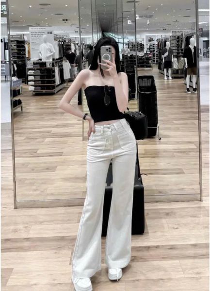  HQJeans Quần ống loe đai lệch túi trước mẫu thiết kế mới HQ187 
