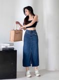  HQJeans Chân váy midi dáng dài chất lượng xuất khẩu mẫu thiết kế mới HQ153 