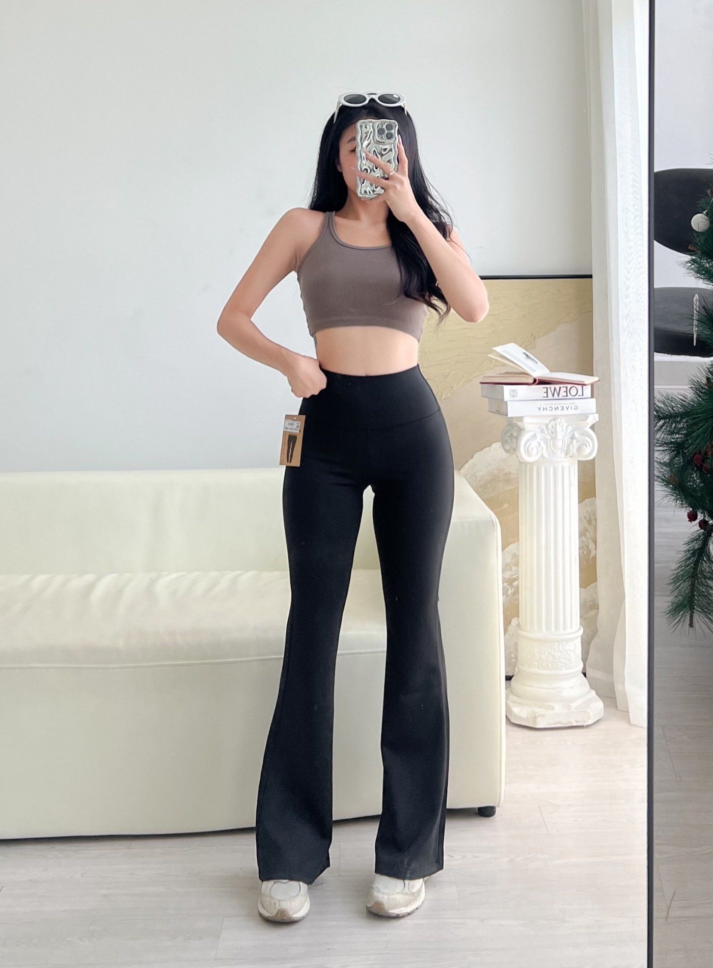  HQJeans Quần loe dáng dài umi hàn dày mịn co giãn mang êm lưng siêu cao tôn dáng HQ157 