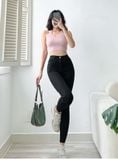  HQJeans Quần legging đen chất kaki siêu co giãn lưng siêu cao ôm dáng đơn giãn dễ mang HQ142 
