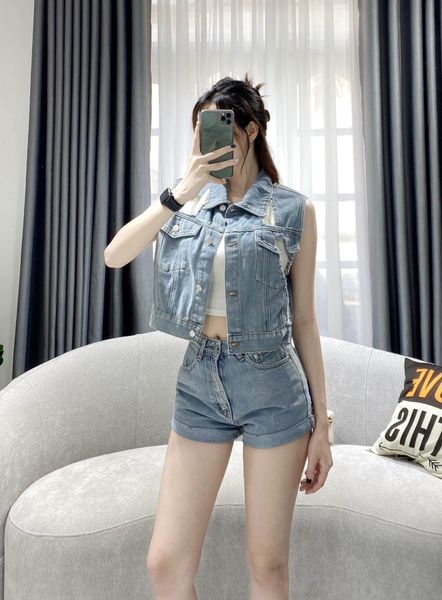  HQJeans Áo khoác jeans nữ cao cấp dáng ghile freesize không tay wash mụi chất lượng xuất khẩu mẫu thiết kế HQ155 
