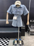  Jumsuit jeans nữ quần short cao cấp HQJeans mẫu mới nhất HQ77 