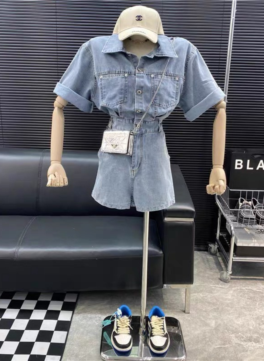  Jumsuit jeans nữ quần short cao cấp HQJeans mẫu mới nhất HQ77 