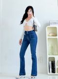  Quần jeans ống loe lưng cao túi trước lai 3 phân co giãn thoải mái chất lượng xuất khẩu HQJeans HQ106 