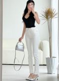  Quần jeans ống đứng trắng chất mềm mịn dày lai to 3 phân chất lượng xuất khẩu mẫu thiết kế HQJeans HQ108 