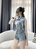  HQJeans Áo khoác jeans nữ cao cấp dáng ghile freesize không tay wash mụi chất lượng xuất khẩu mẫu thiết kế HQ155 
