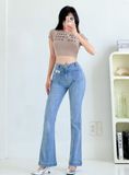  Quần jeans ống loe lưng cao túi trước lai 3 phân co giãn thoải mái chất lượng xuất khẩu HQJeans HQ106 