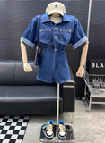  Jumsuit jeans nữ quần short cao cấp HQJeans mẫu mới nhất HQ77 