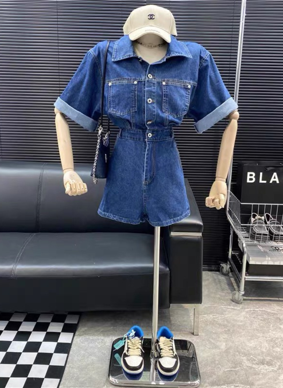  Jumsuit jeans nữ quần short cao cấp HQJeans mẫu mới nhất HQ77 