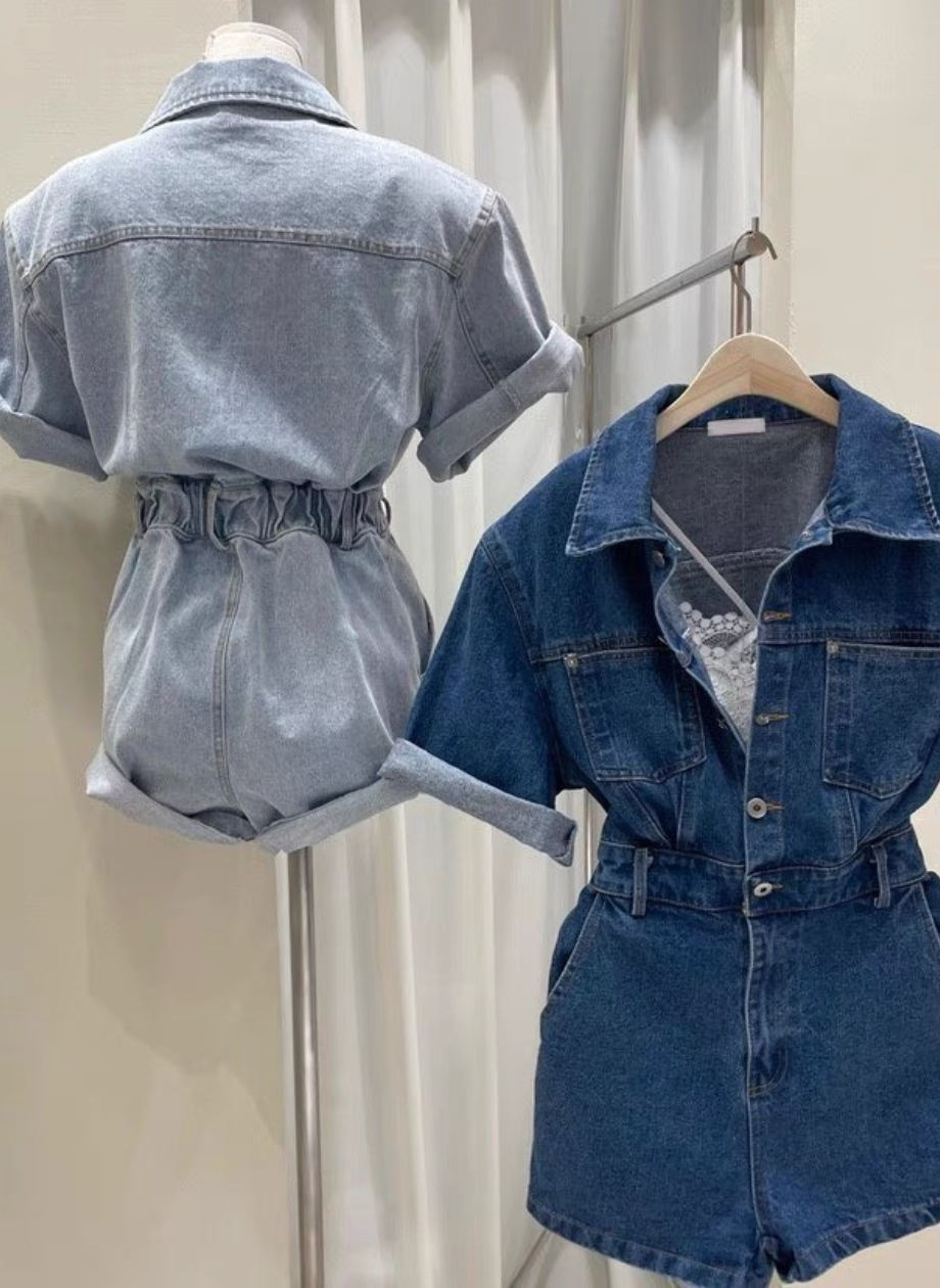  Jumsuit jeans nữ quần short cao cấp HQJeans mẫu mới nhất HQ77 
