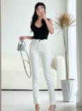  Quần jeans ống đứng trắng chất mềm mịn dày lai to 3 phân chất lượng xuất khẩu mẫu thiết kế HQJeans HQ108 