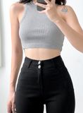  HQJeans Quần legging đen chất kaki siêu co giãn lưng siêu cao ôm dáng đơn giãn dễ mang HQ142 