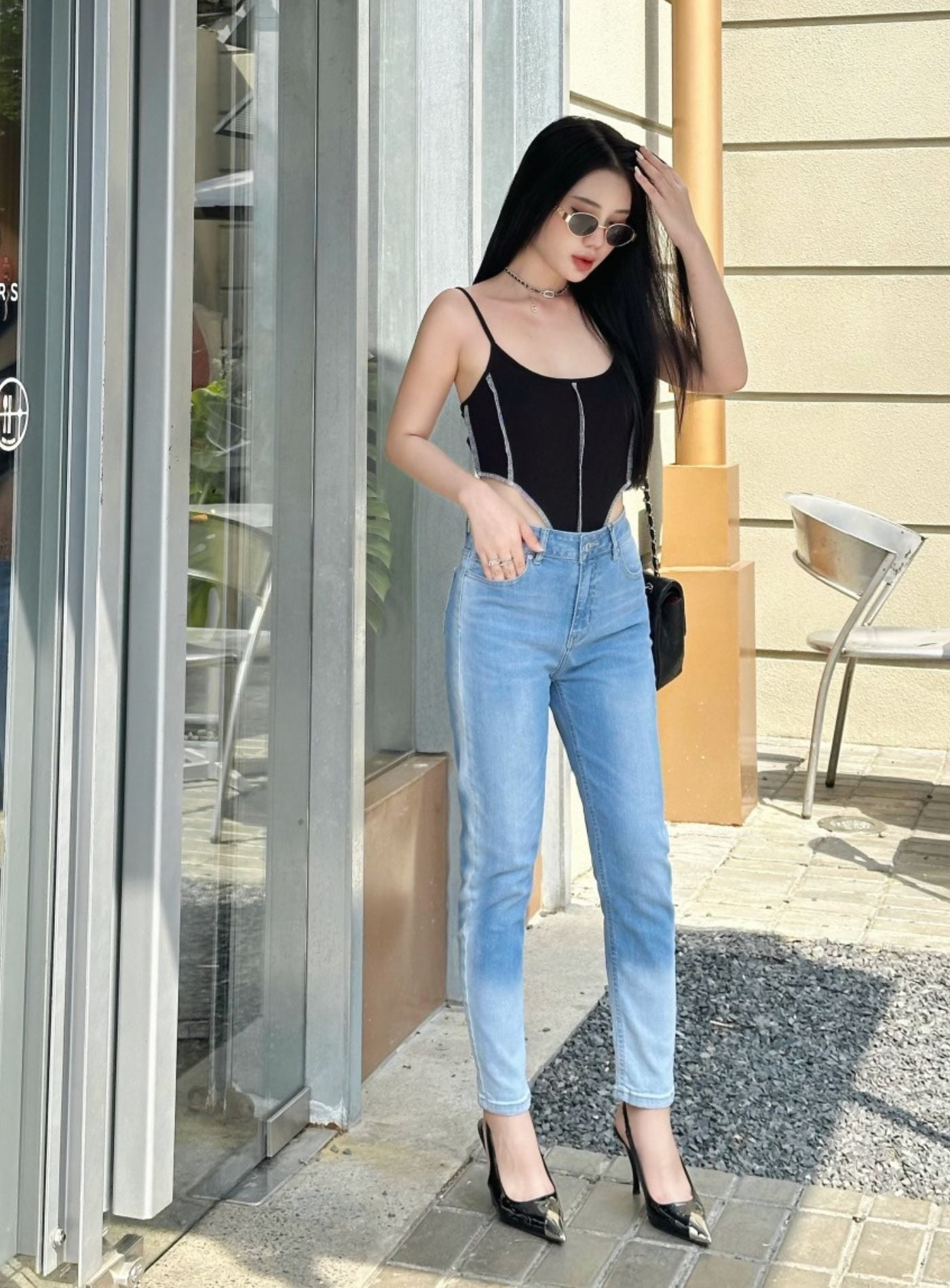 HQJeans Quần jeans nữ boyfriend baggy mẫu thiết kế mới chất lượng xuất khẩu HQ143 
