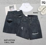  HQJeans Quần ngố cotton không giãn dáng A lưng cao ống rộng mang thoải mái nhiều mẫu 