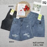  HQJeans Quần ngố cotton không giãn dáng A lưng cao ống rộng mang thoải mái nhiều mẫu 