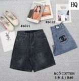  HQJeans Quần ngố cotton không giãn dáng A lưng cao ống rộng mang thoải mái nhiều mẫu 