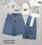  HQJeans Quần ngố cotton không giãn dáng A lưng cao ống rộng mang thoải mái nhiều mẫu 