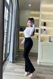  HQJeans Quần ống loe đai lệch túi trước mẫu thiết kế mới HQ187 
